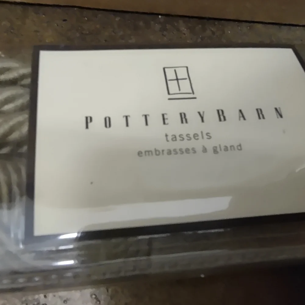 NWT Pottery Barn Beige Curtain Tie Back w/ tassle